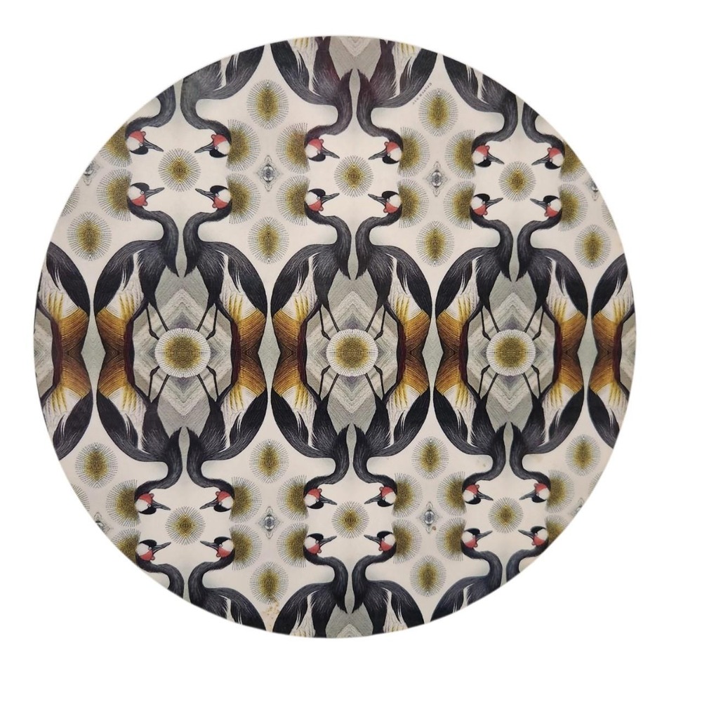 Avenida Home x PATCH NYC Crested Crane Large Round Table Mat / Trivet 🖤